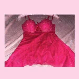 Victoria’s Secret pink sparkle slip babydoll nightie lingerie